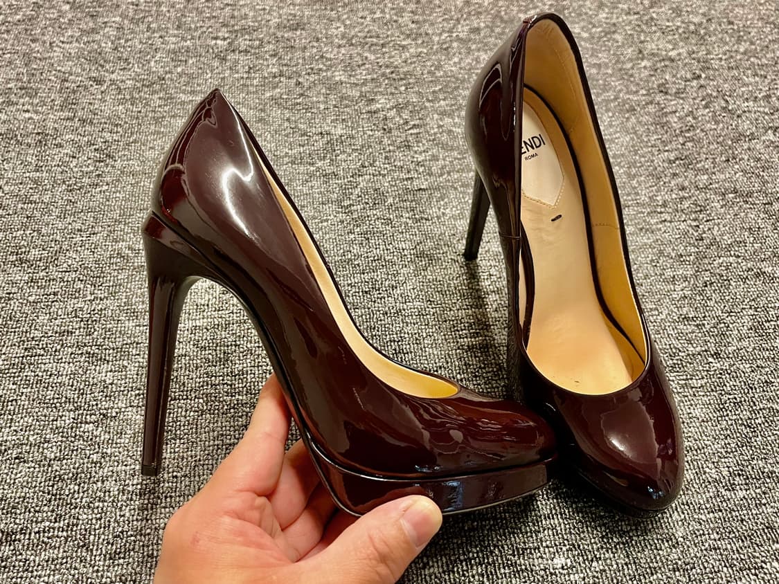[235] 펜디 FENDI 페이던트 펌프스힐 버건디  상품이미지4