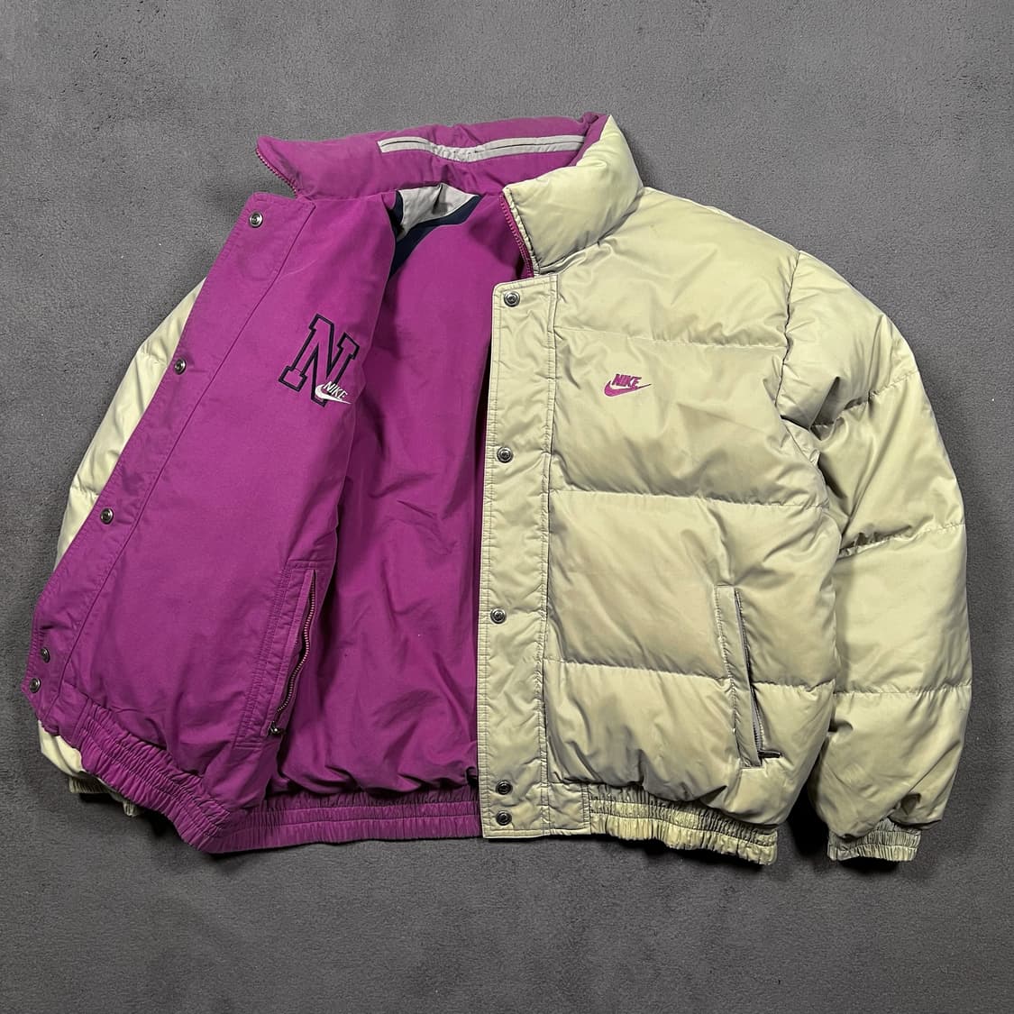 90's 나이키 삼나스포츠 리버시블 다운 패딩 자켓 상품이미지1