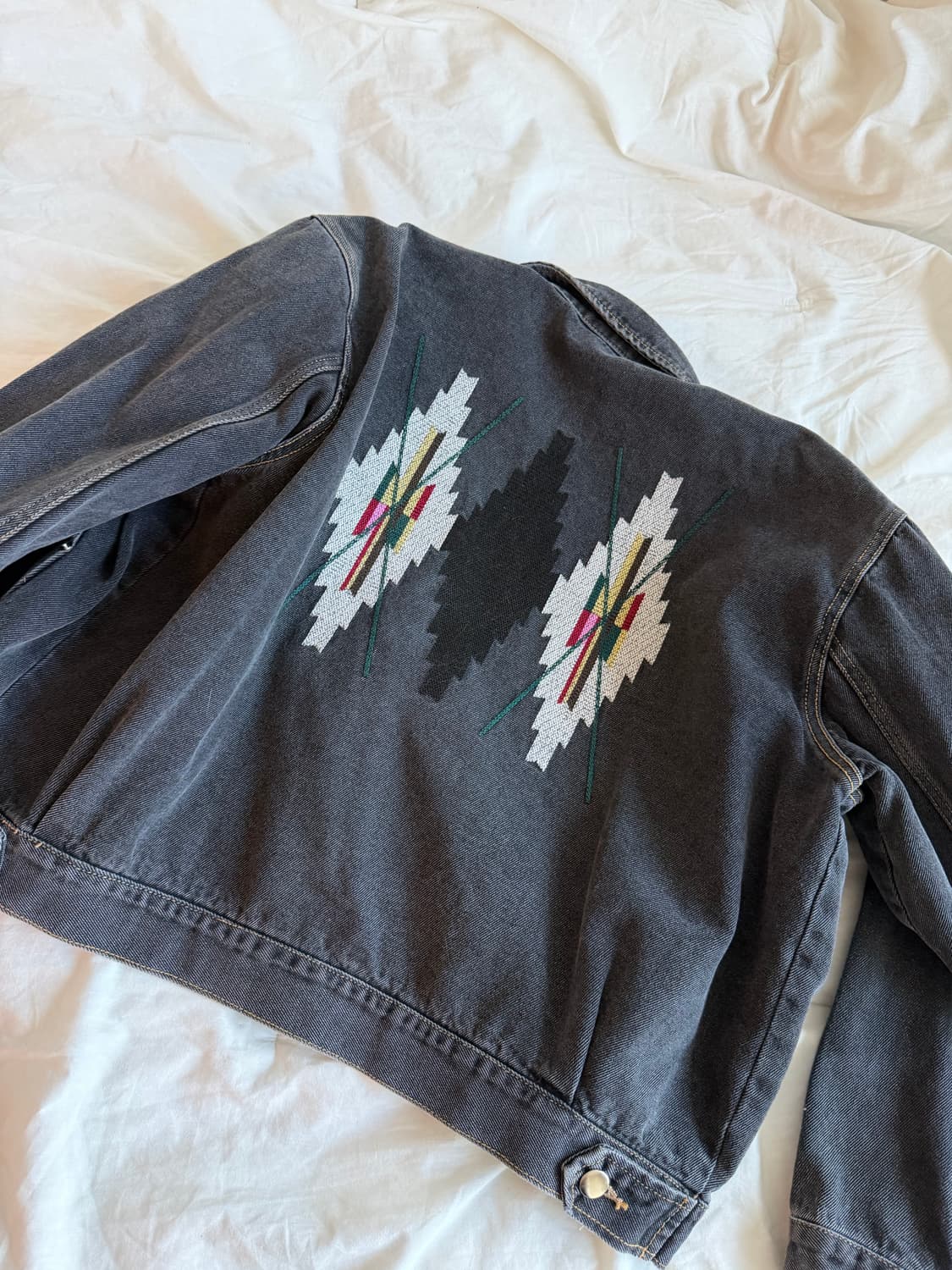 (레어) 민타임 데님 자켓 블랙 2 상품이미지6