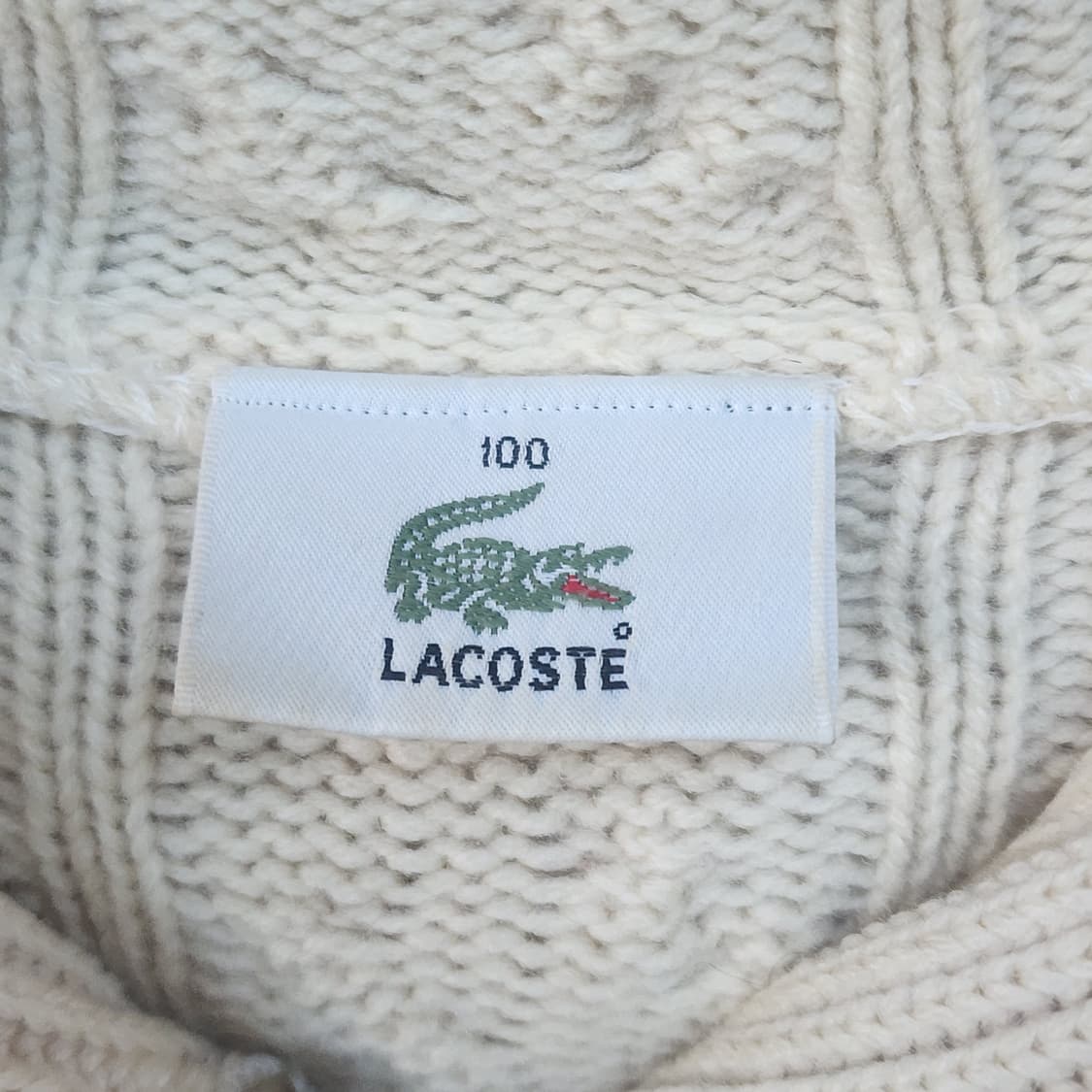 라코스테 케이블 후드 가디건 아이보리 상품이미지4