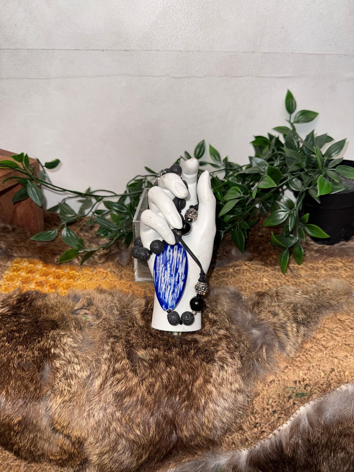 Blue oriental stone beads necklace  상품이미지1