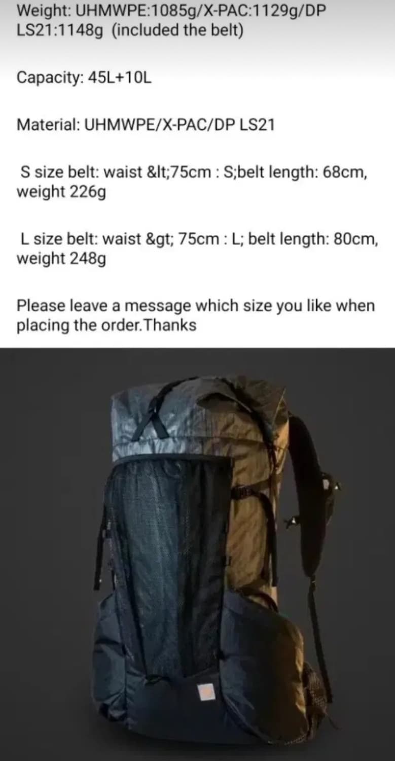 3F UL Gear 등산, 백패킹 배낭 상품이미지7