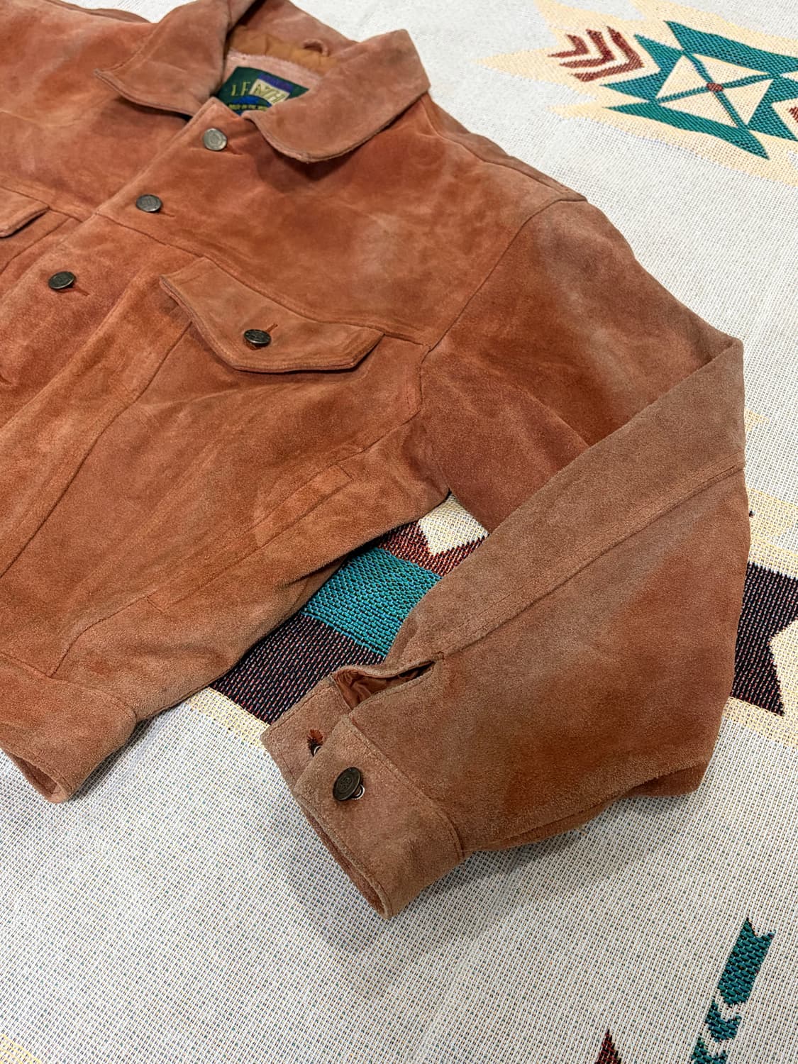 80~90s 557xx 타입 스웨이드 크롭 트러커 자켓 상품이미지2