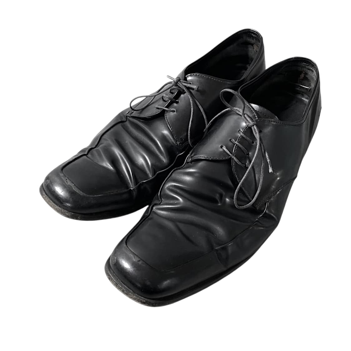 프라다 브러시드 레더 더비슈즈 레이스업 상품이미지1