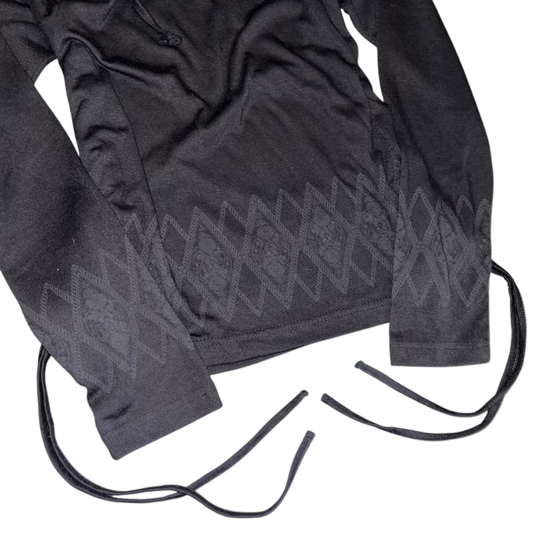 패턴 넥 드레이프 셔링 긴팔티 y2k갸루 상품이미지3