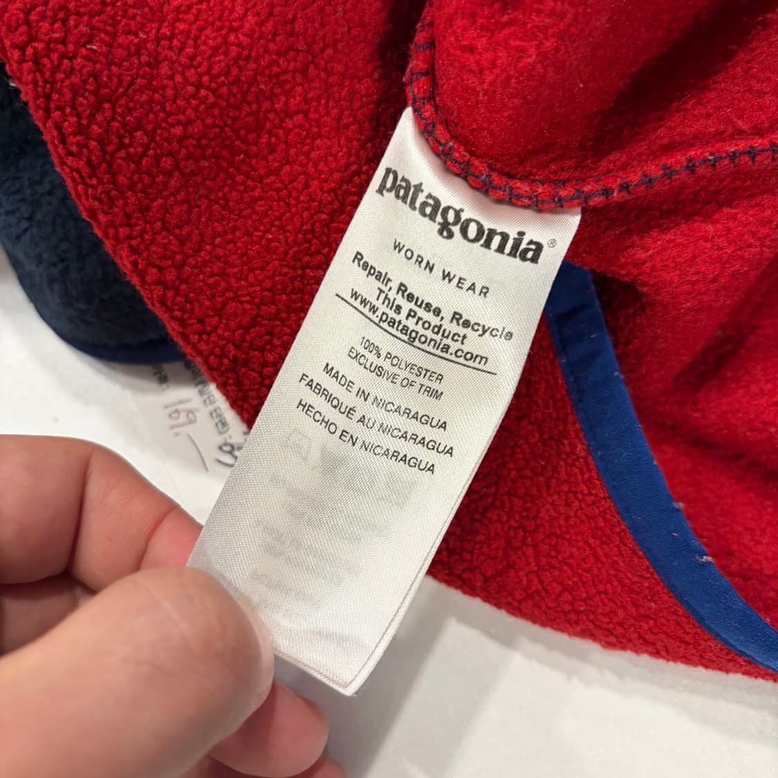 [XL] 파타고니아 신칠라 플리스 풀오버 네이비/레드 후리스 D879 상품이미지6