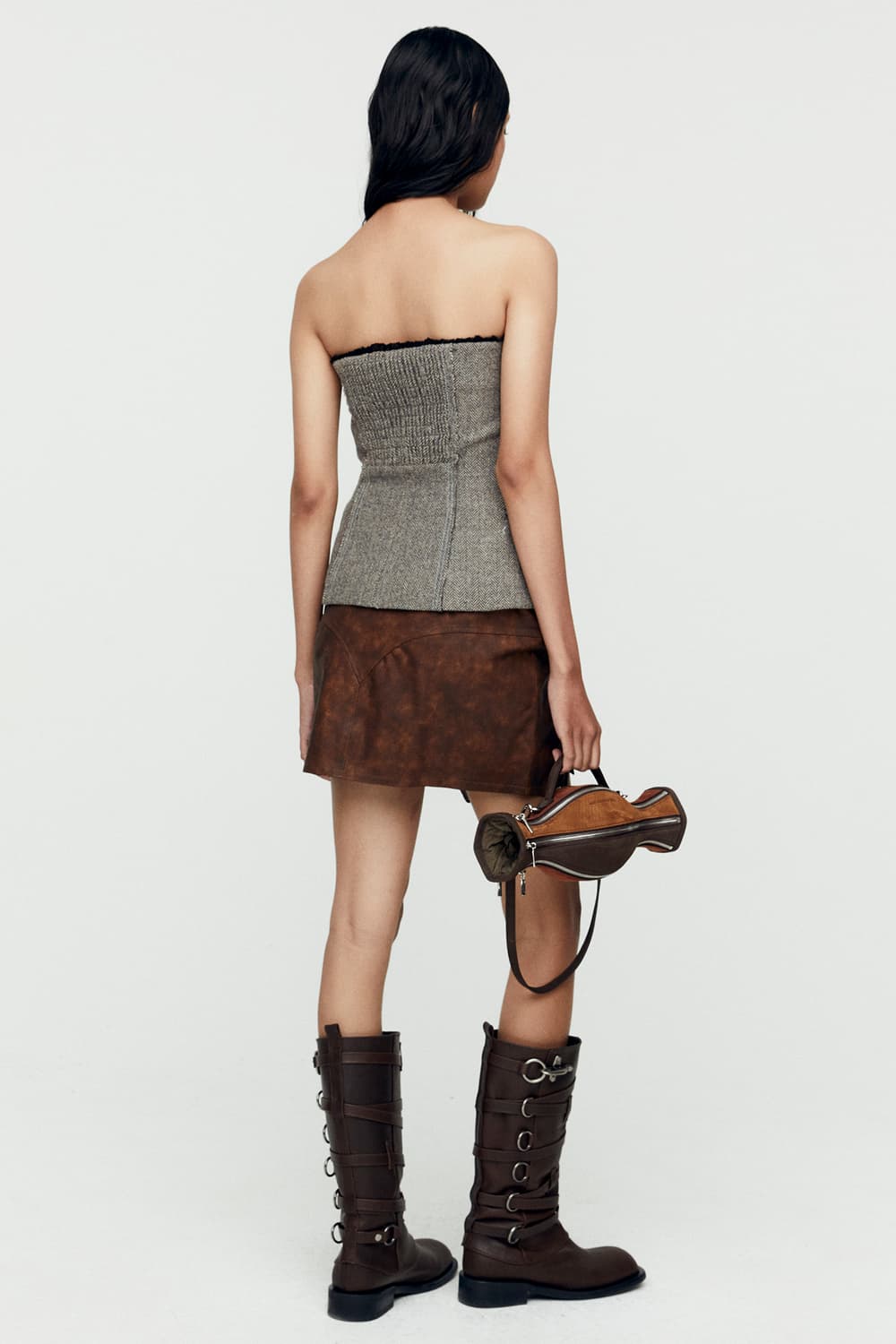 앤더슨벨 AIKA HERRINGBONE BUSTIER (GREY) 상품이미지5