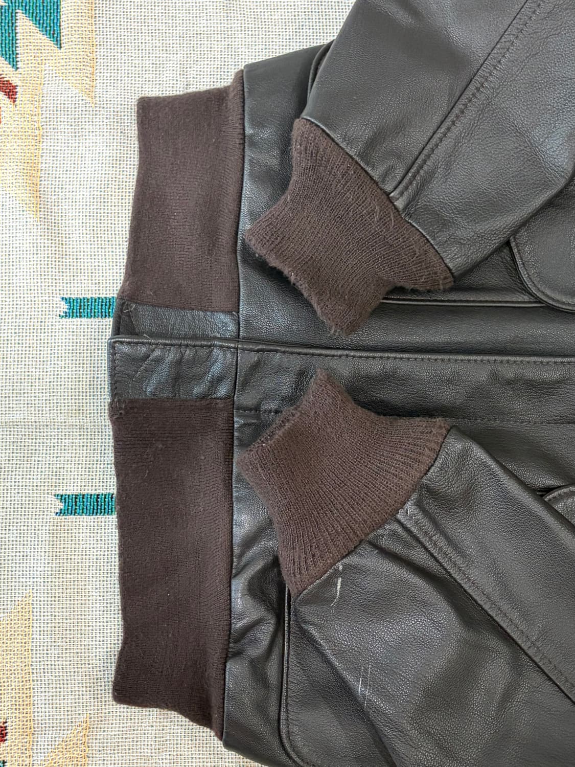 90s USA 쇼트 A2 레더자켓 상품이미지4