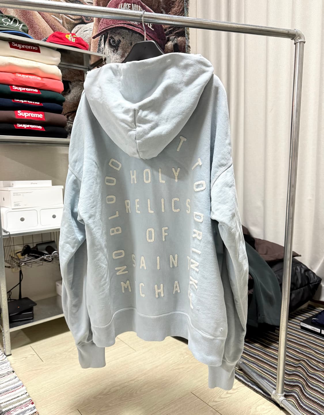 세인트미카엘 펠트 후드티 상품이미지2