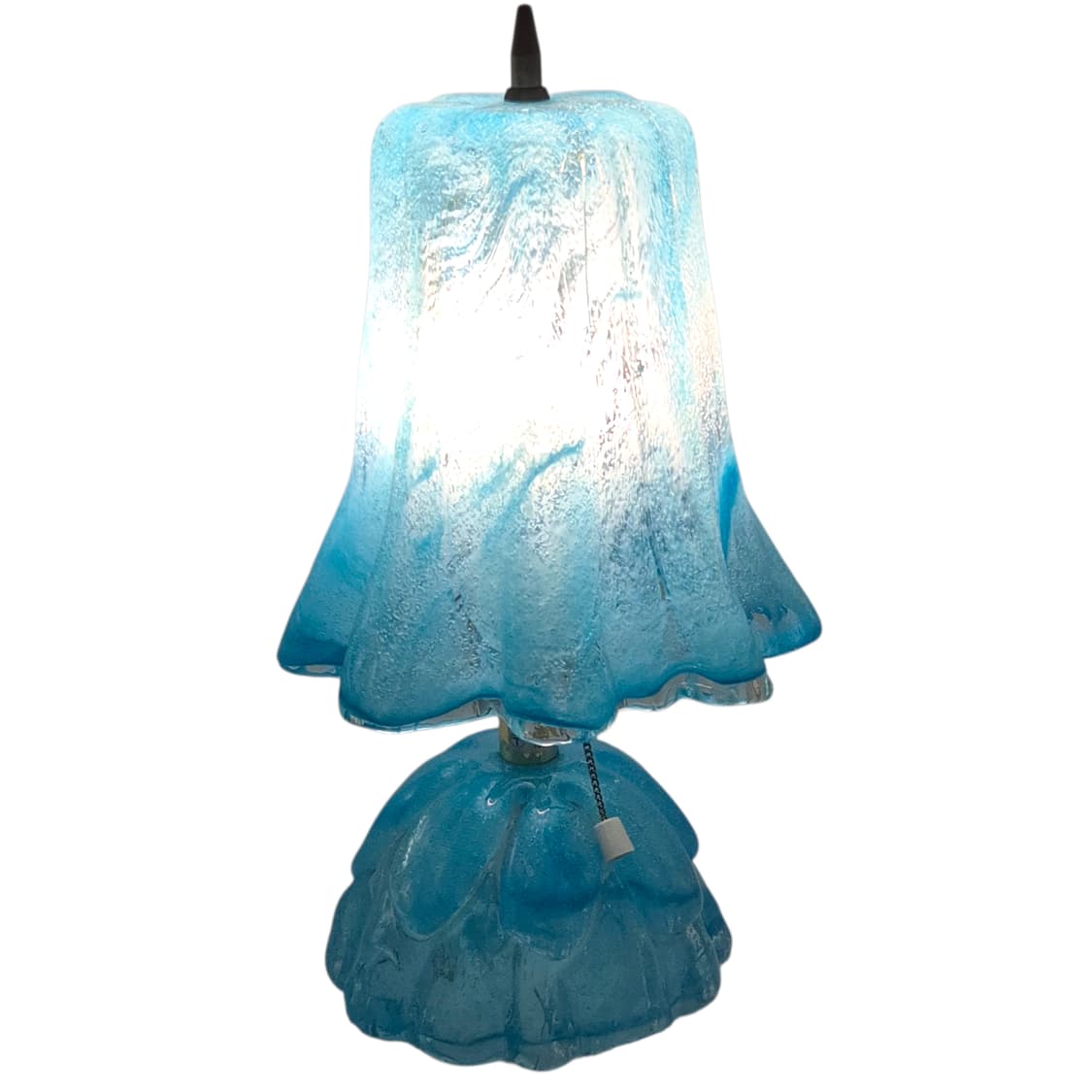60s 이와타 아트글라스 스카이 마블 엔틱 빅 램프 상품이미지2