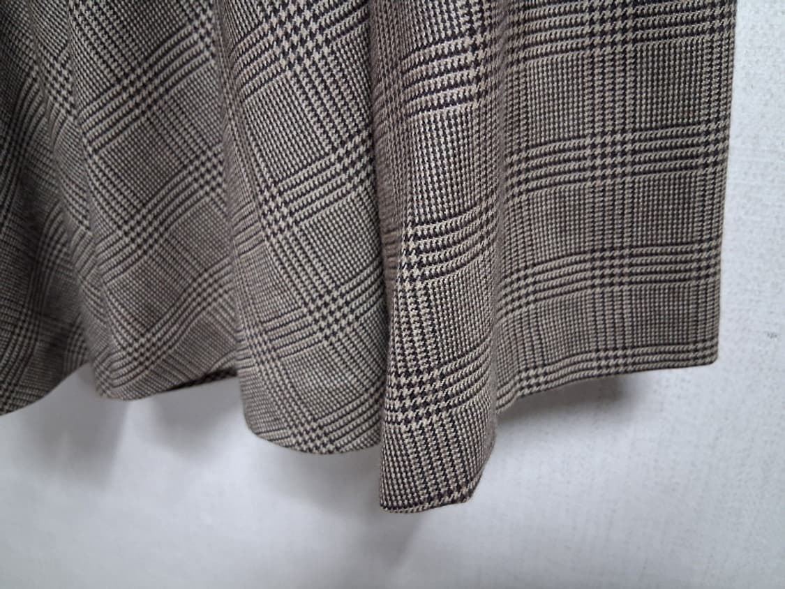 일본빈티지 MALION 레트로브라운체크 모직플레어스커트 26 상품이미지4