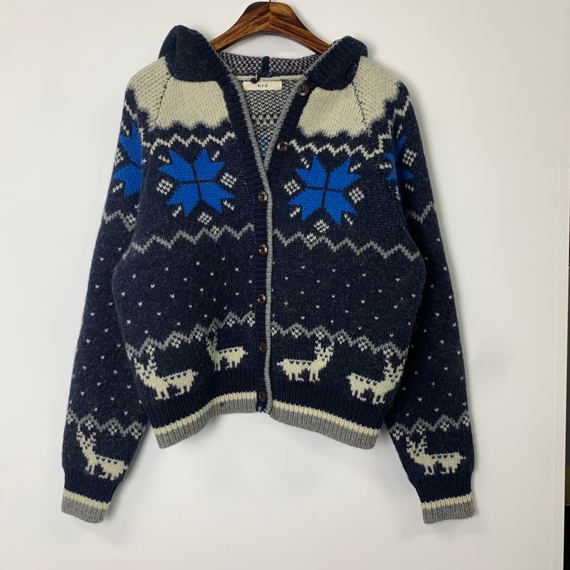 Oro 오로 노르딕 코위찬 니트 가디건 상품이미지2