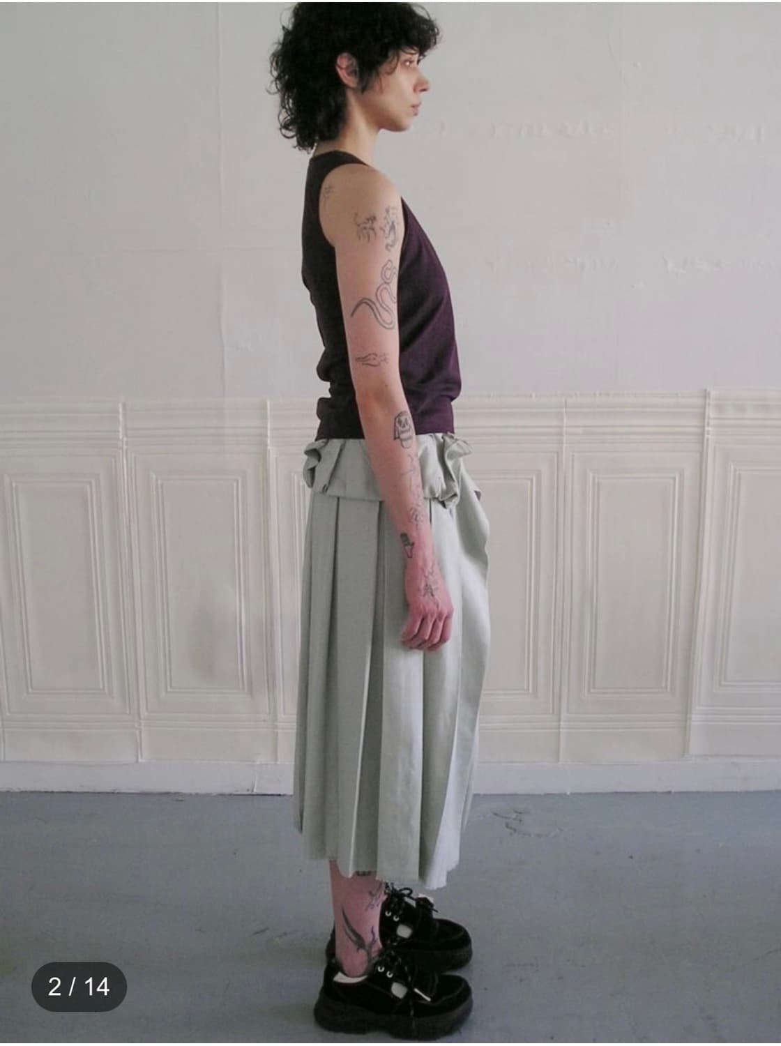 Eonts offbeat pleats skirt-mint 상품이미지2
