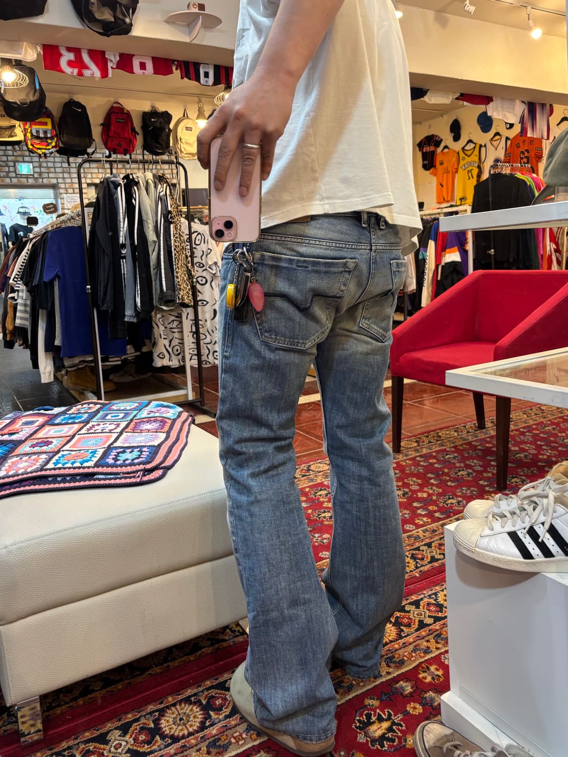 디젤 자탄 워싱 부츠컷 데님 팬츠 31in 상품이미지1