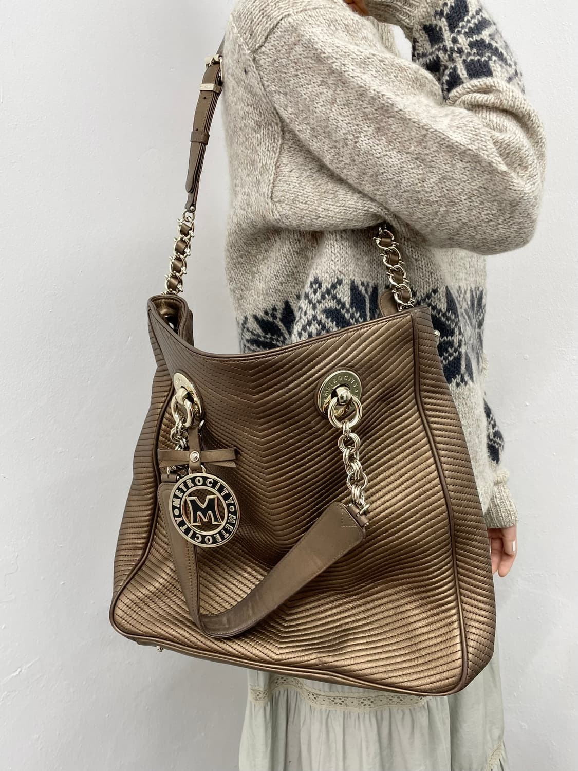 메트로시티 리얼레더 키링 체인 백 상품이미지6