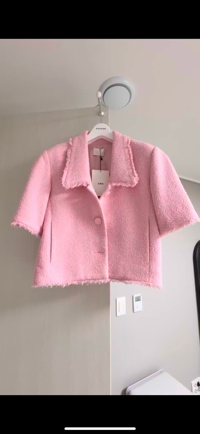오르 오드리 트위드 핑크 자켓 m 상품이미지3