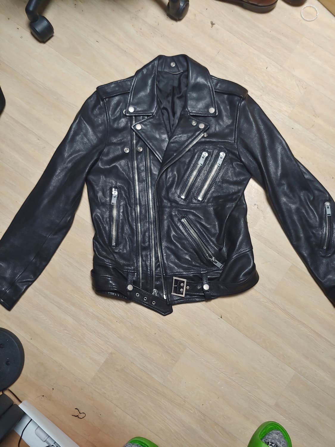 더블지퍼 염소가죽 라이더 자켓 L 상품이미지1