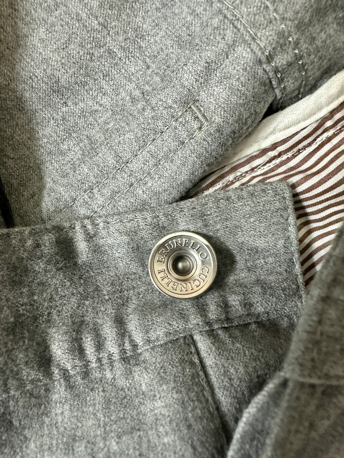 브루넬로 쿠치넬리 버진울 이탈리안핏 치노 팬츠 그레이 상품이미지5