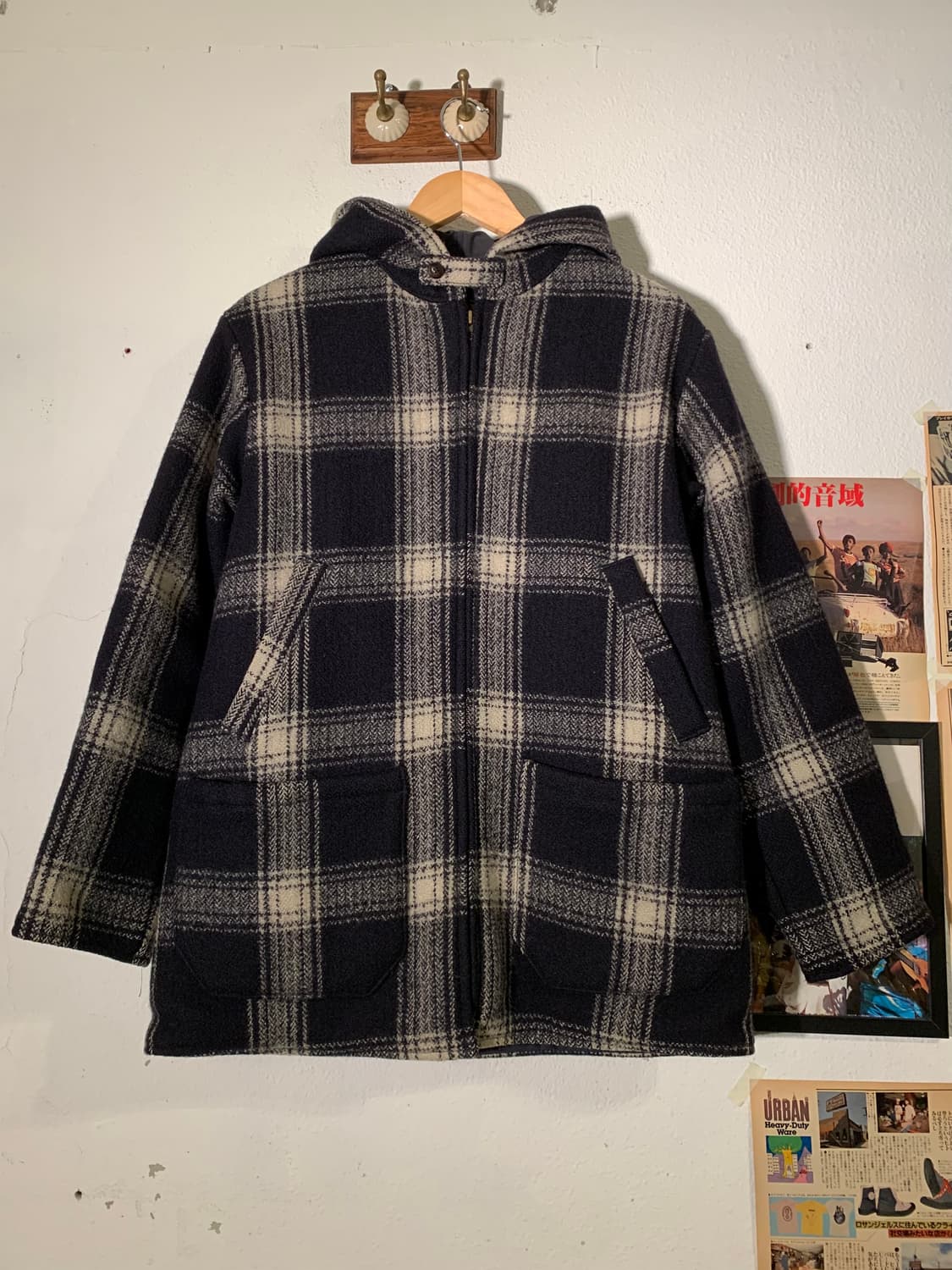 45rpm 울 체크 집업 코트 상품이미지1