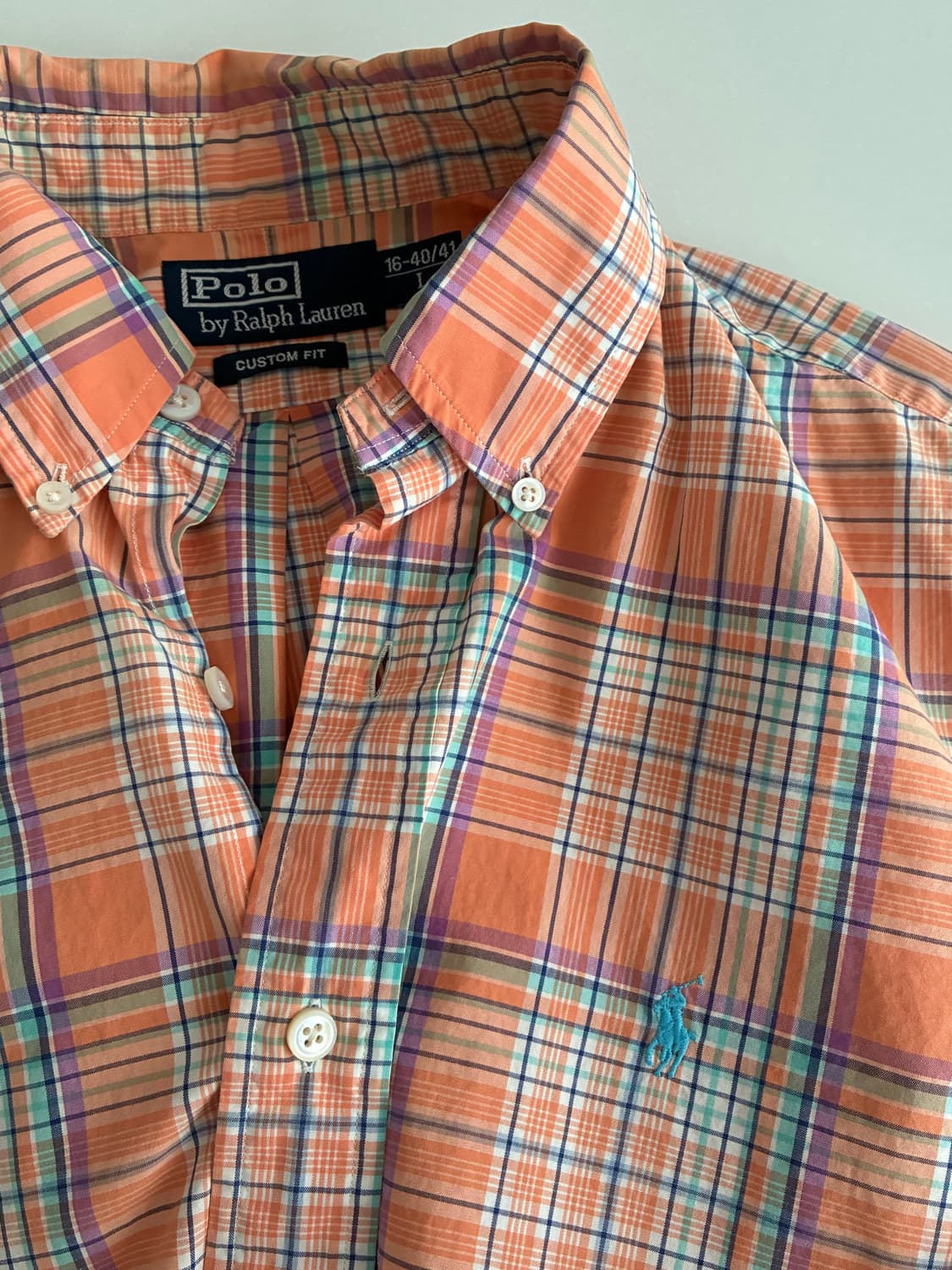 L) 폴로 랄프로렌 체크 셔츠 오렌지 상품이미지5