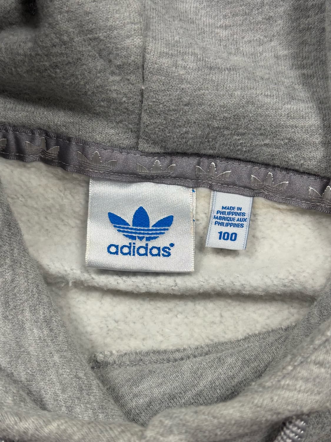 아디다스 핑크 빅로고 그레이 롱 후드티 상품이미지7