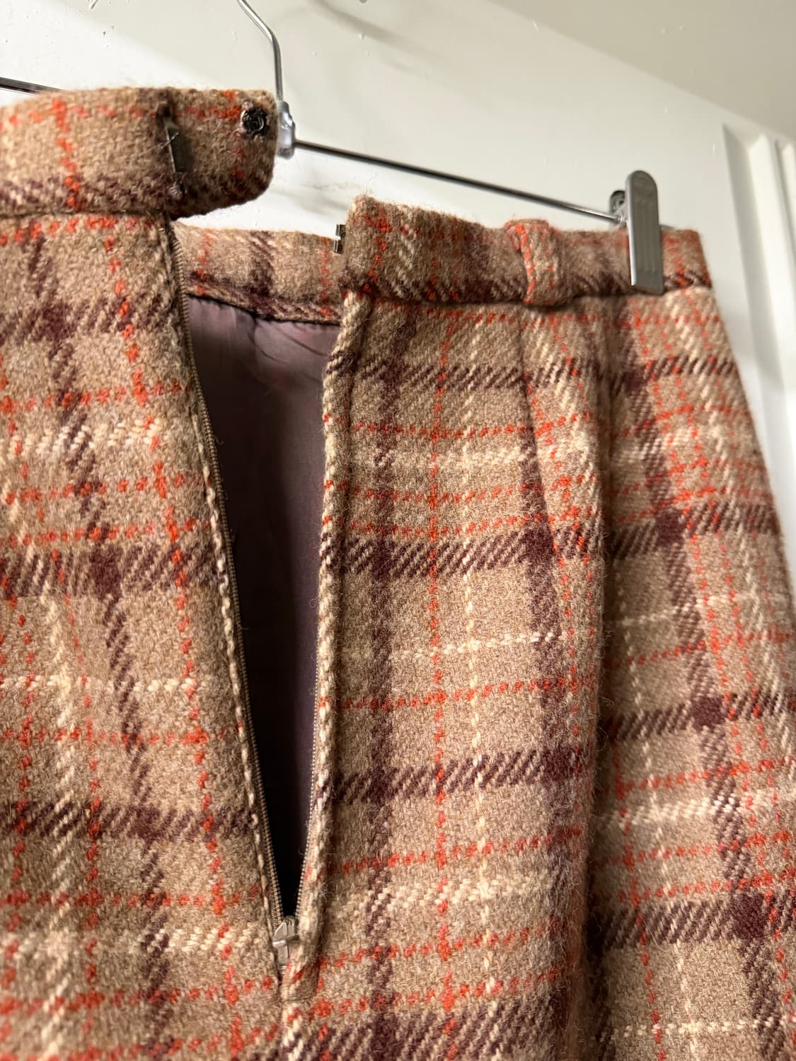일본빈티지 울 체크 플리츠 미디스커트 상품이미지9
