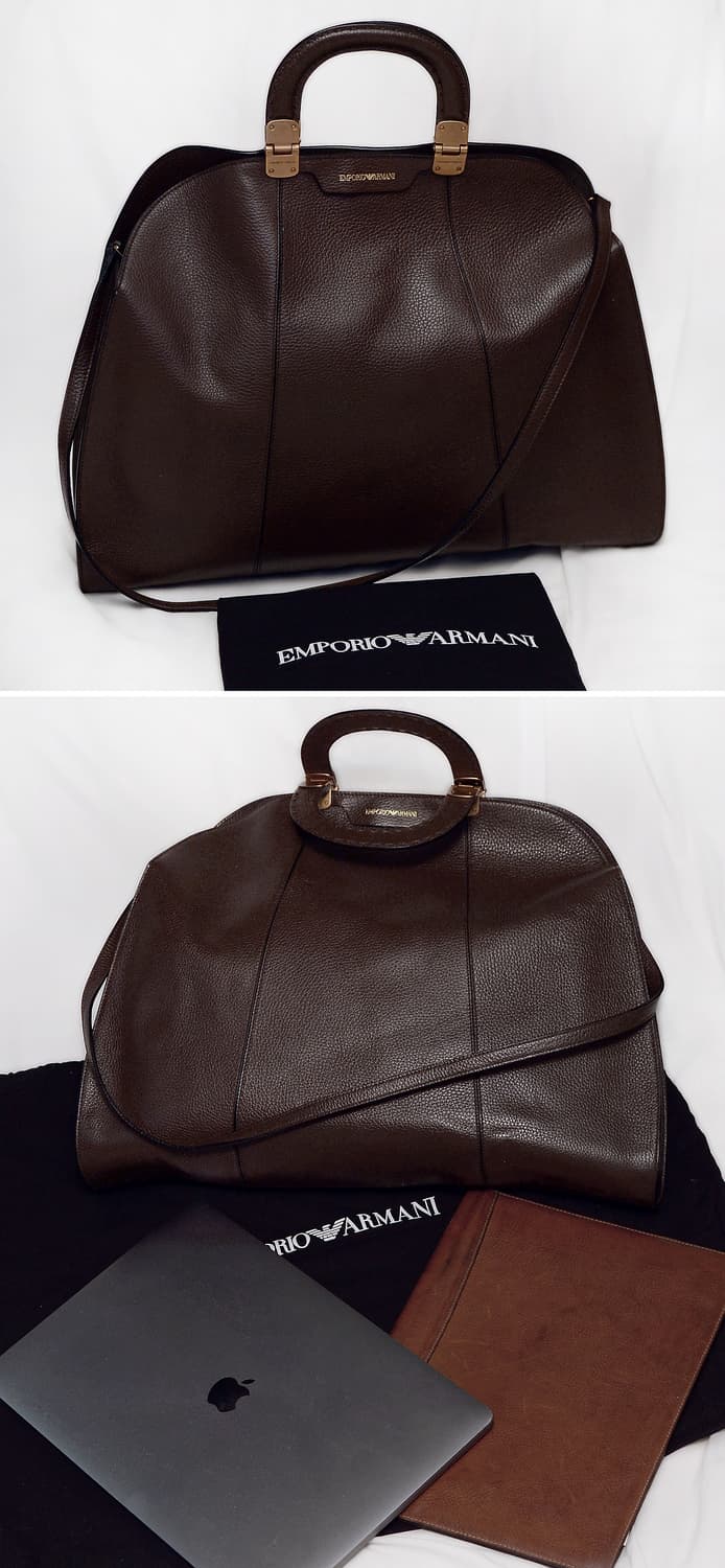 아르마니 (EA) 타우페 맥시 레더돔 빅토트 숄더백 상품이미지2
