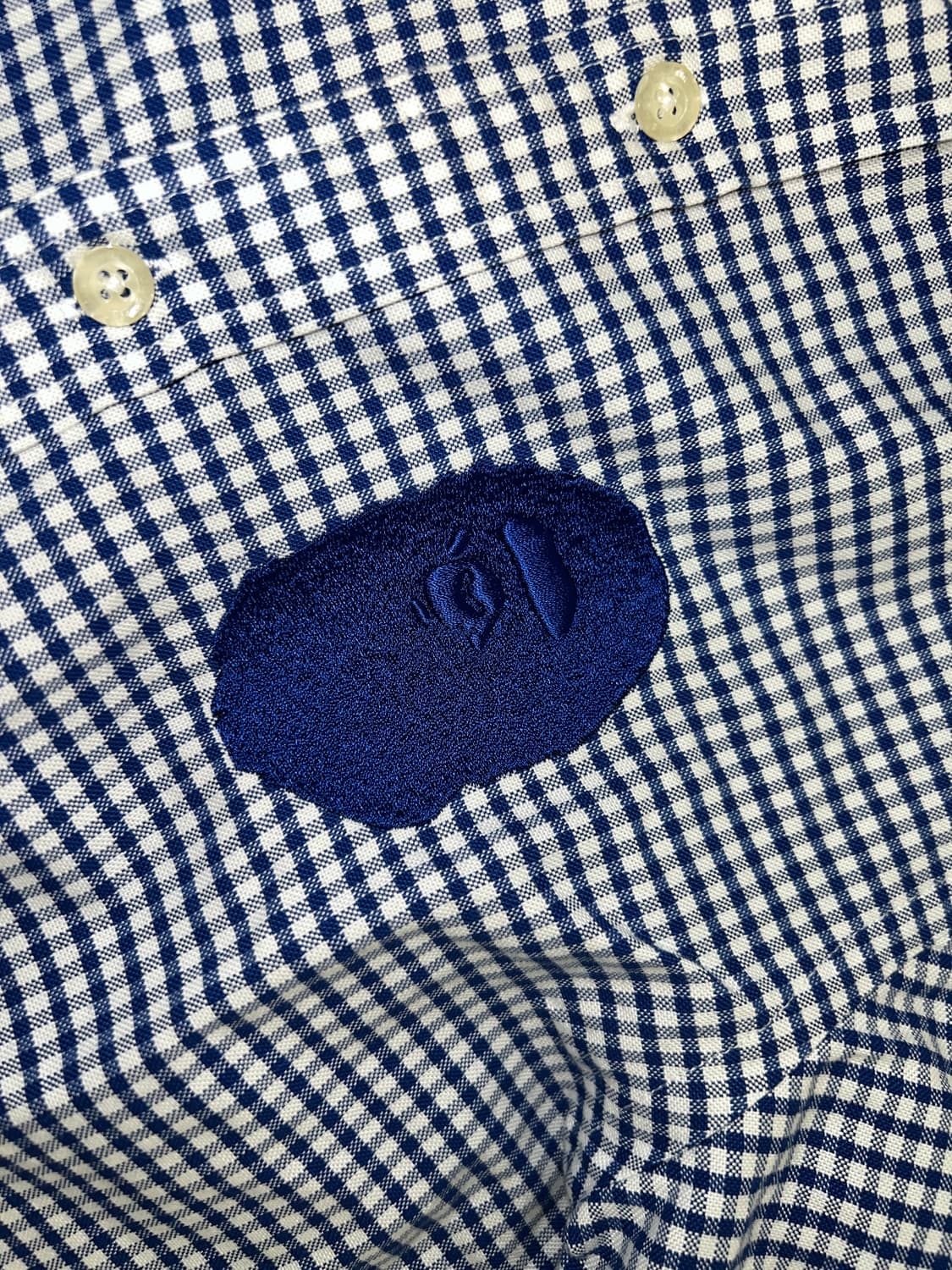 베이프 사루 반팔 체크 셔츠 빈티지 상품이미지2