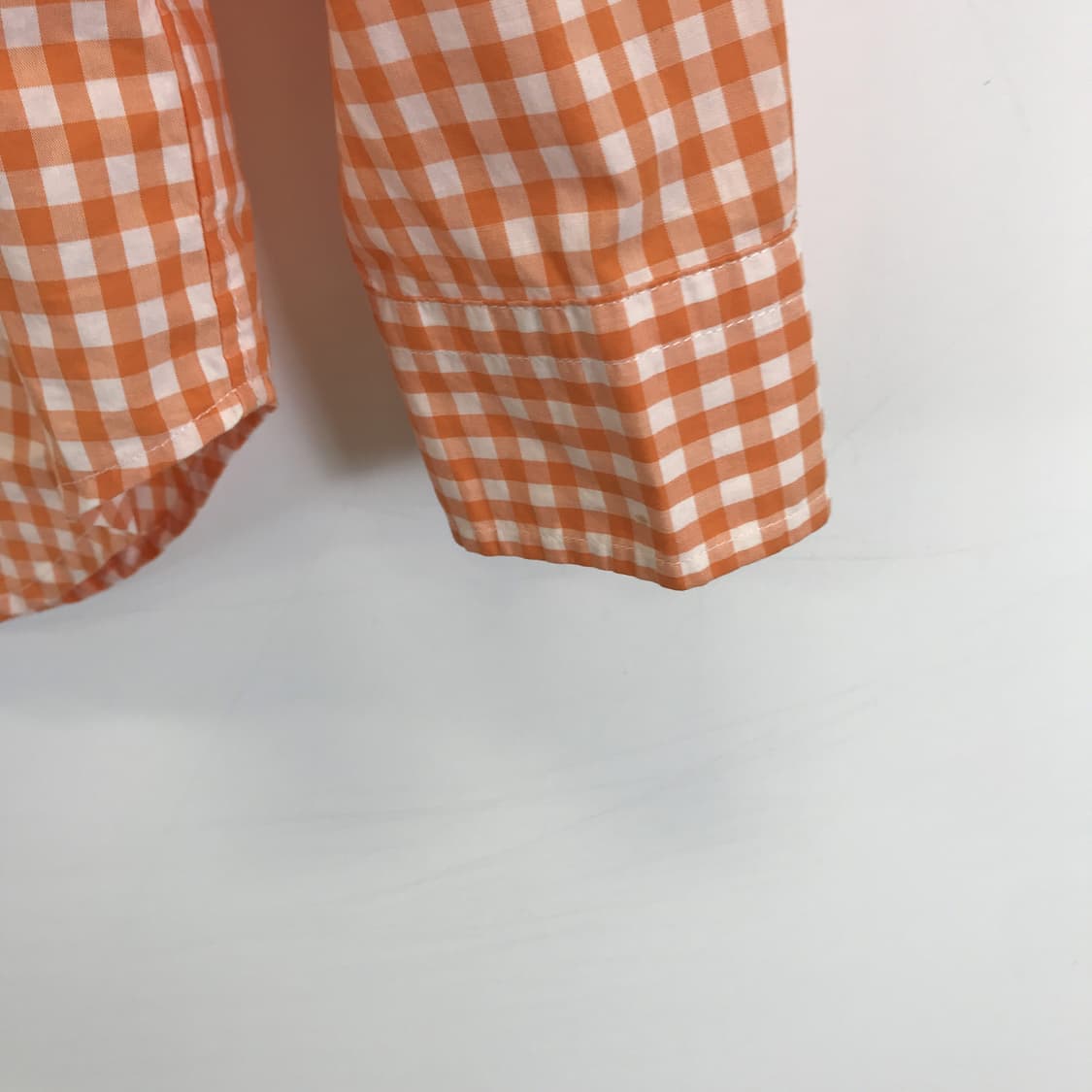 폴로 랄프로렌 오렌지 깅엄체크셔츠 [14-16,L 여성55] 상품이미지3