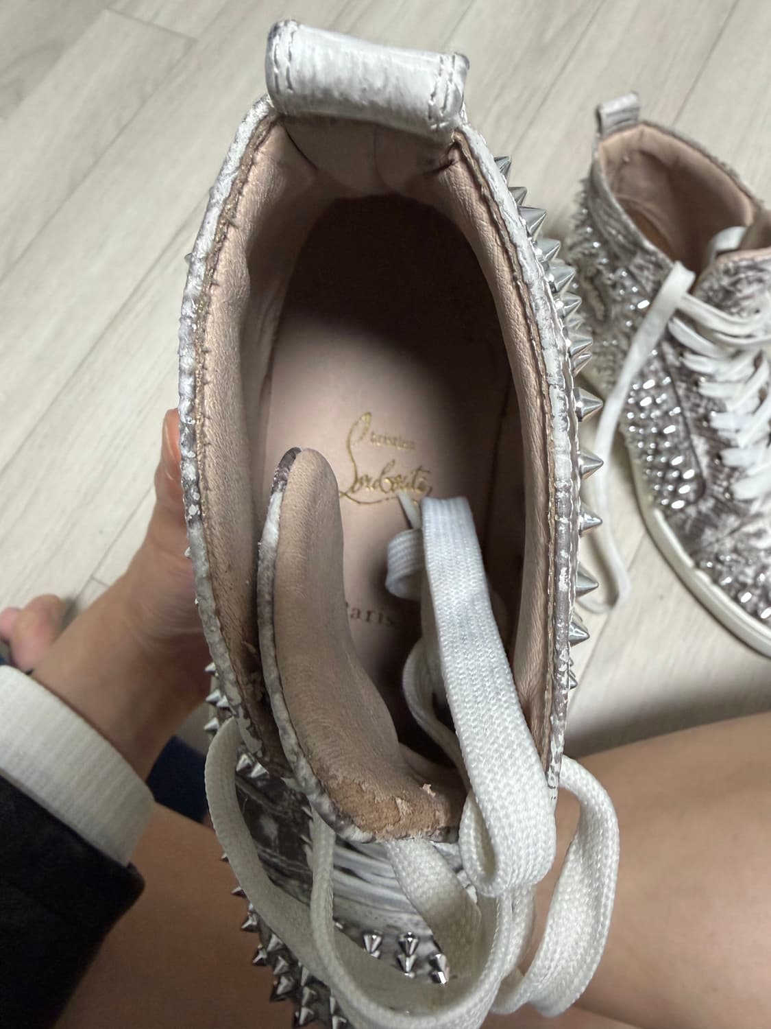 크리스찬 루부탱 뱀피 스터드 하이탑 size 270 상품이미지6