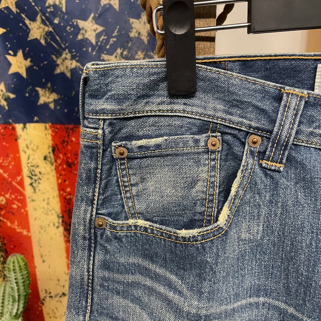 90s 리바이스 501 오리지널 플라이 버튼 스트레이트 데님 팬츠 상품이미지6