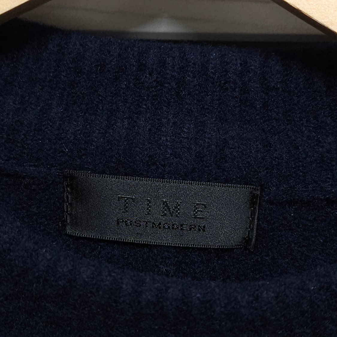 100)TIME 타임옴므 루즈핏 울 니트 네이비 상품이미지3