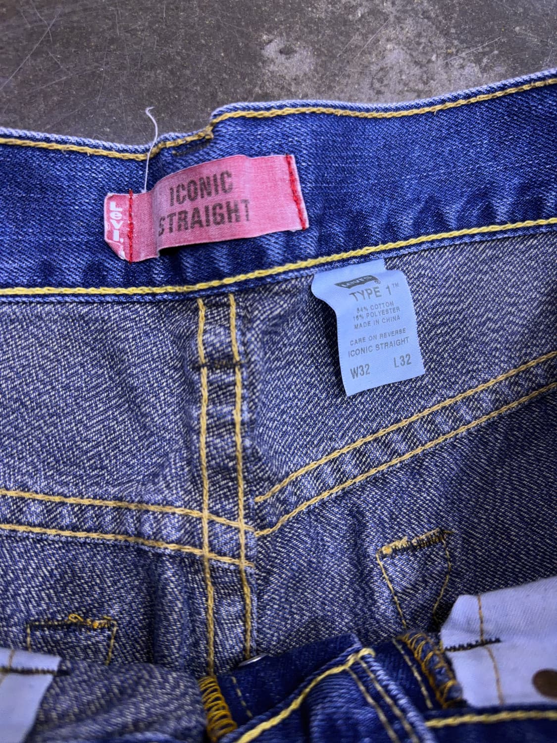 리바이스 00's 타입원 빈티지 워싱 아이코닉 스트레이트핏 데님팬츠 32 상품이미지8