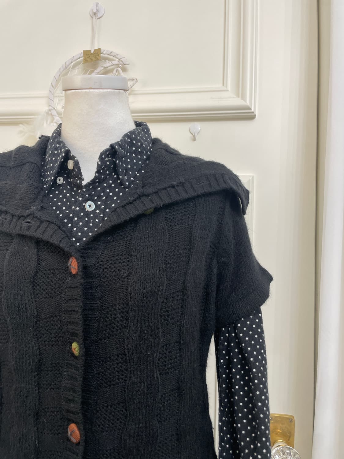 black mori twist half collar cardigan 상품이미지7