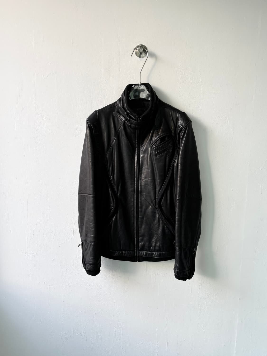 캘빈클라인 램스킨 바이커 레더 블루종  상품이미지1