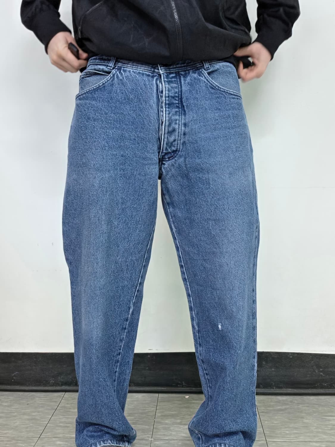 90s 스톤 아일랜드 그린 엣지 루즈 핏 청바지 상품이미지3
