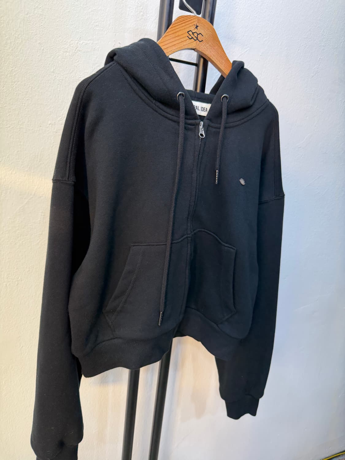 정품) 제너럴아이디어 여성 블랙 후드집업 S 상품이미지2