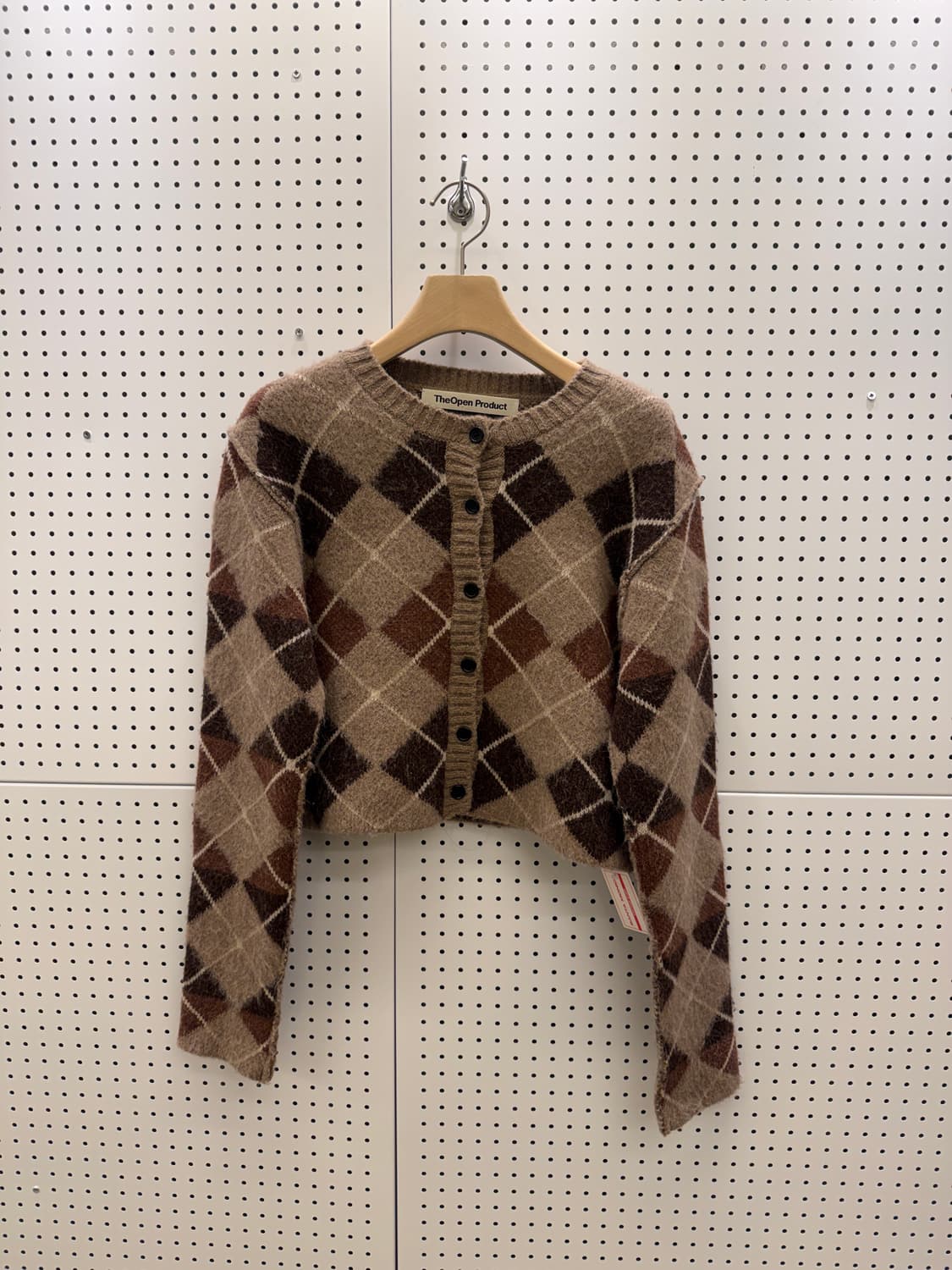 더 오픈 프로덕트 크롭 아가일 패턴 가디건 U567 상품이미지2