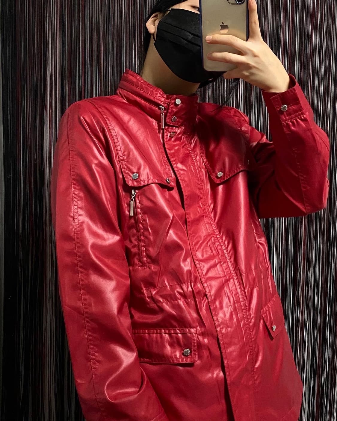 Japan)레드 하이넥 나일론 윈드브레이커 ✔️𝙎 상품이미지4