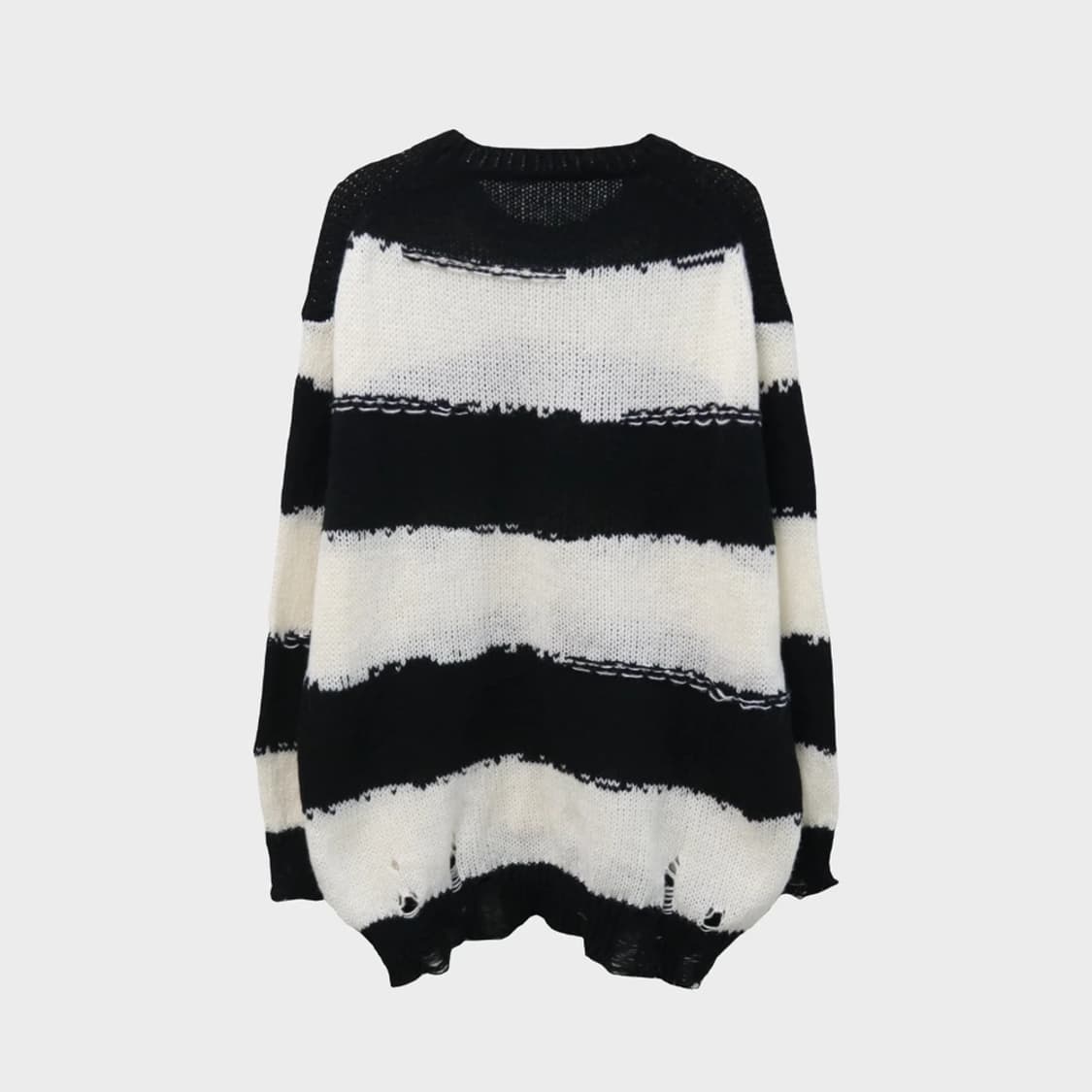 스트라이프 데미지 롱 니트 63190 상품이미지2