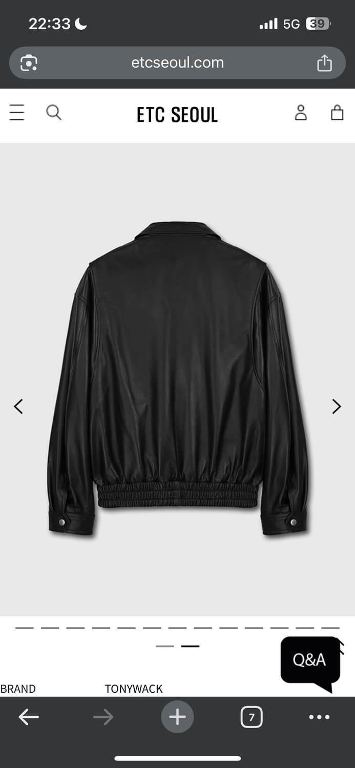 토니웩 레더 오버사이즈 블루종 블랙 XL 상품이미지2