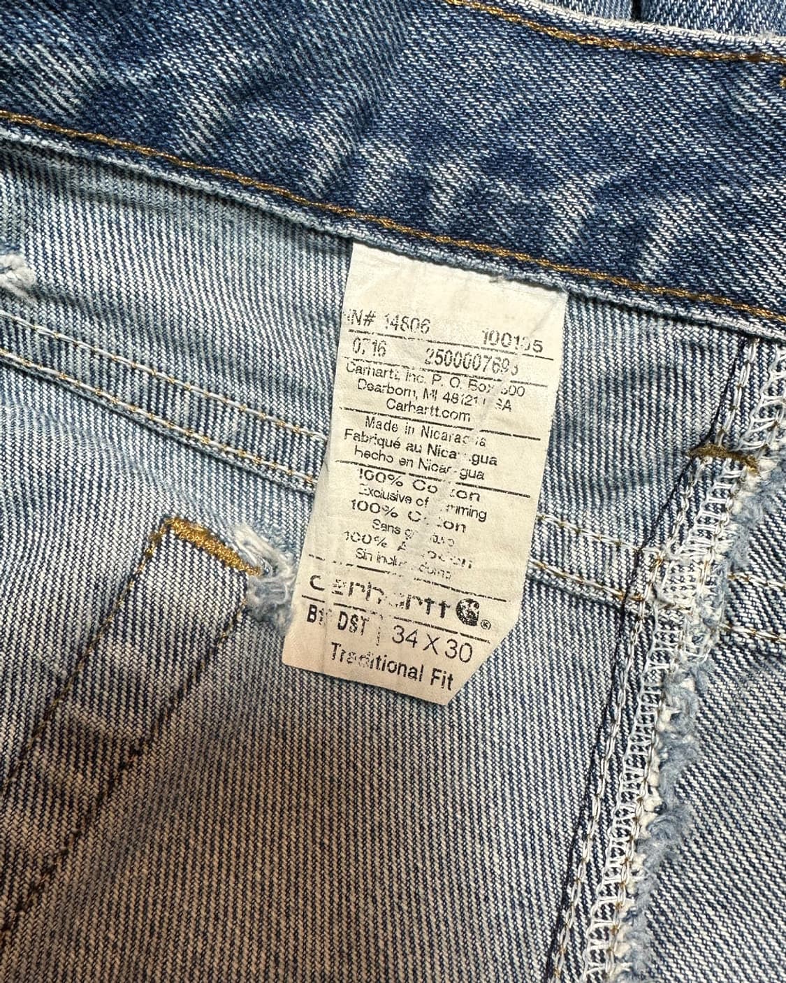 칼하트 데님 팬츠 34x30 상품이미지8