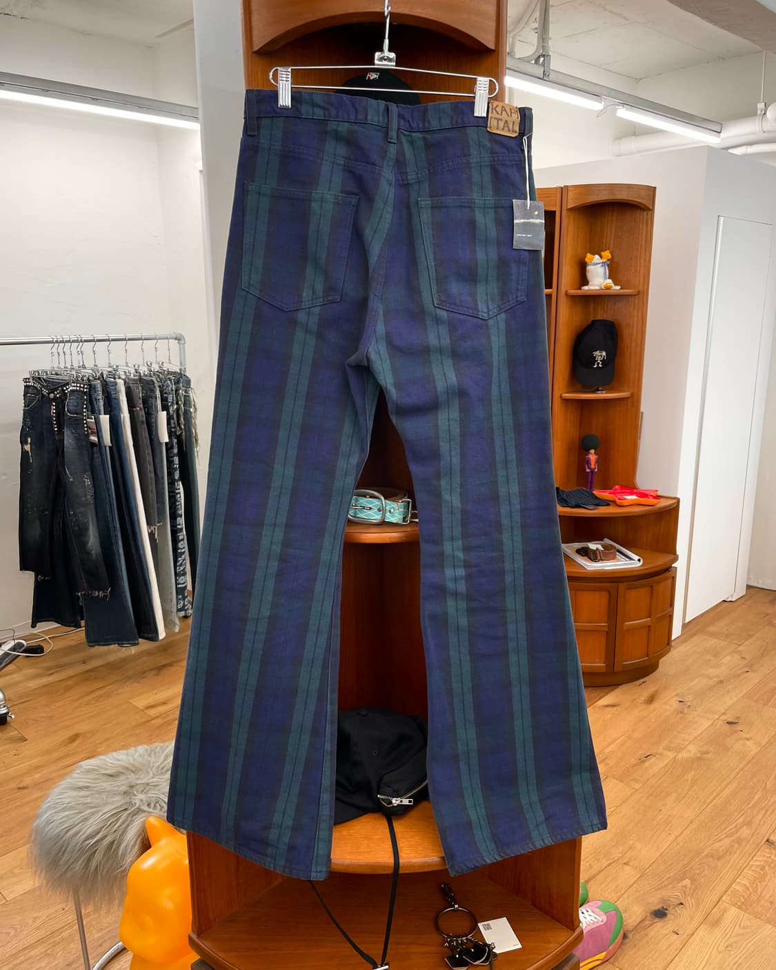 [34] 캐피탈 체크 플레어 데님 팬츠 상품이미지5