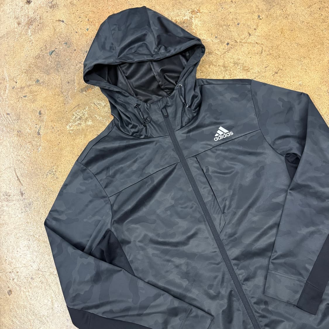 [정품/M] 아디다스 블랙 카모 후드 윈드브레이커 b18 상품이미지1