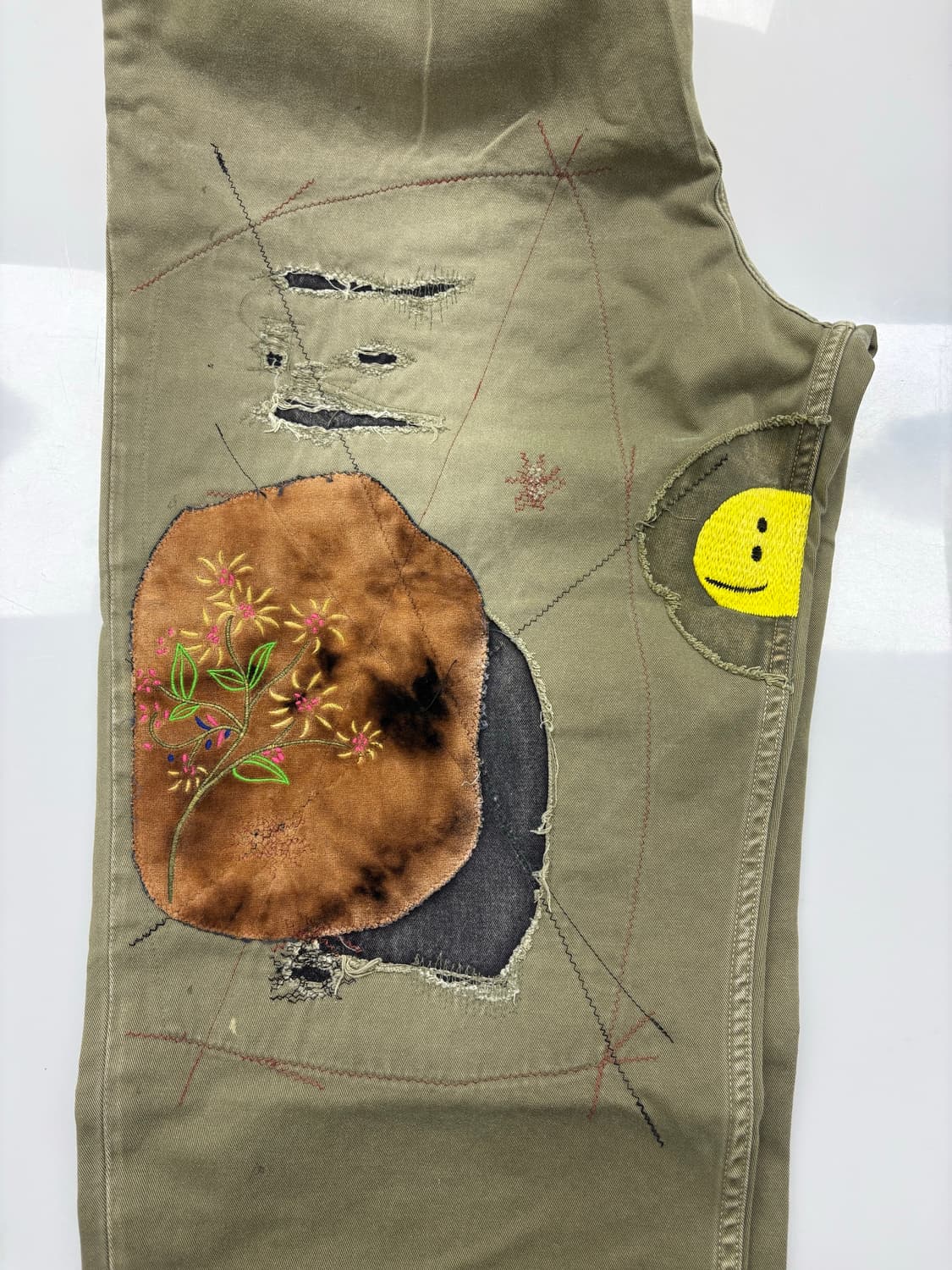 캐피탈 카츠라기 하이 웨이스트 팬츠 카키 상품이미지3