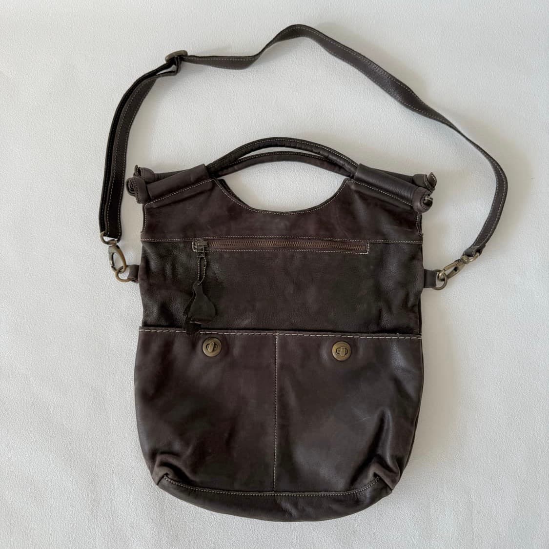 Roots 레더 크오스백 토트백 브라운 상품이미지2