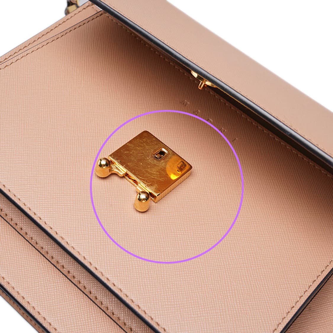 (중고) 마르니 베이지 사피아노 트렁크 미듐 숄더백 상품이미지8