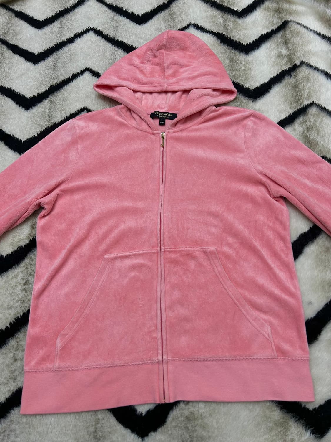 [XL]쥬시꾸뛰르 자수 벨벳 후드집업/핑크 상품이미지4