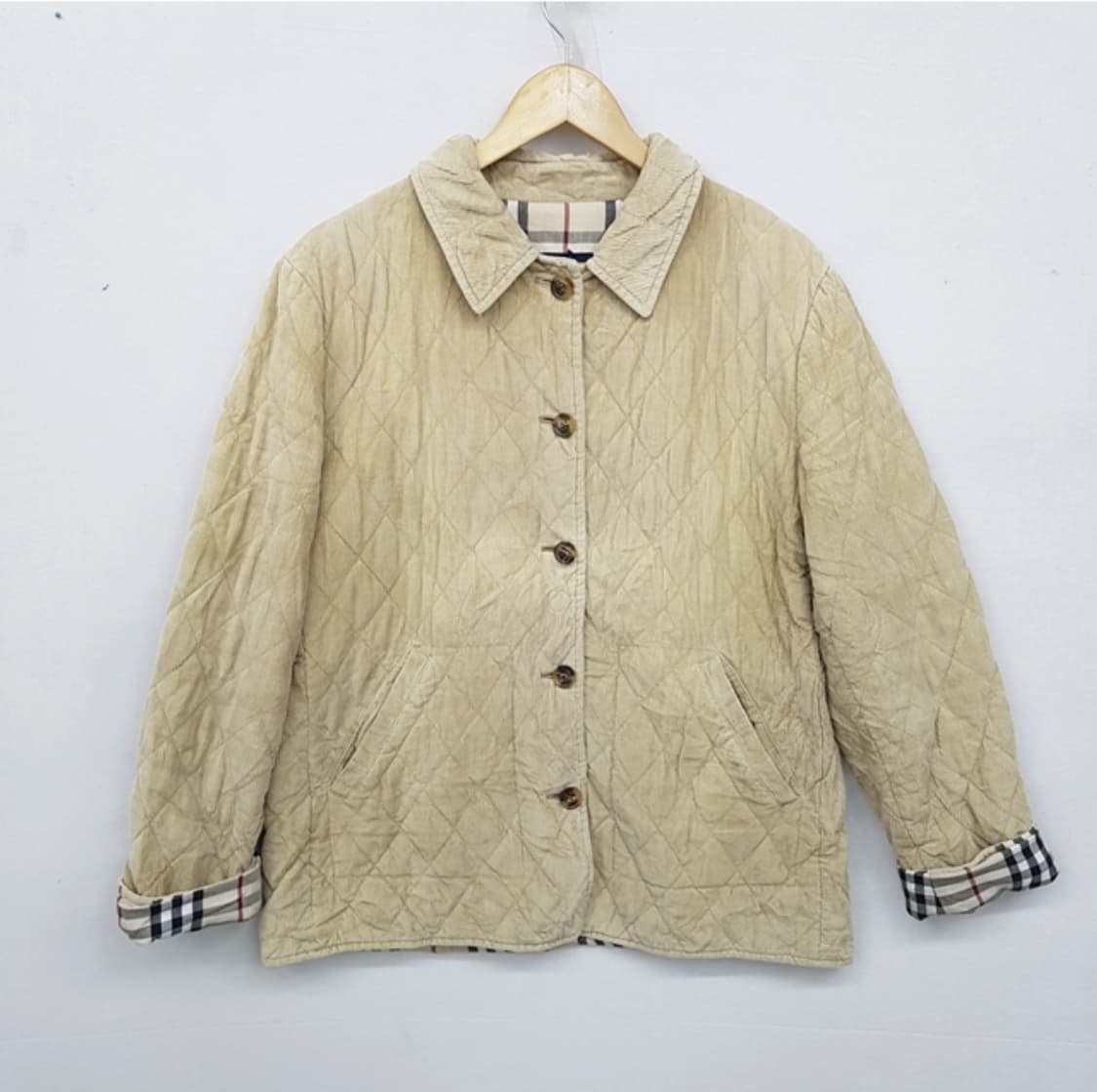 BURBERRY 버버리 런덴 코듀로이 퀼팅 자켓 상품이미지1
