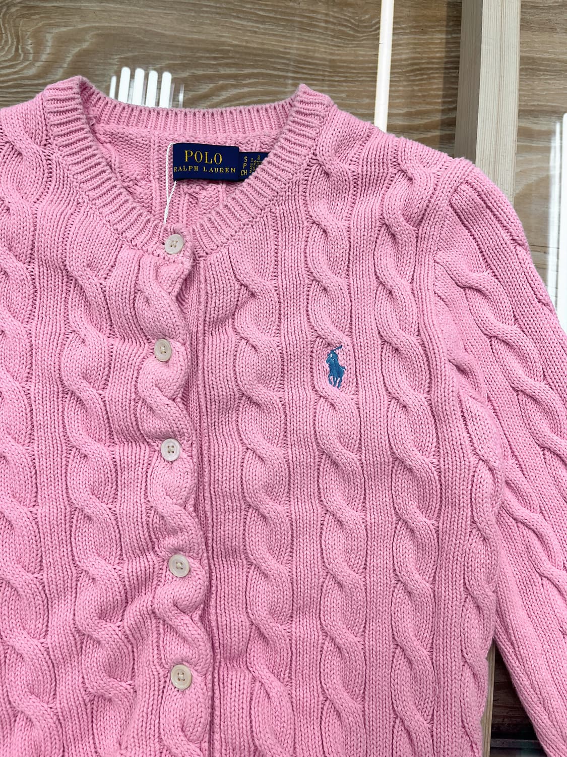 폴로 랄프 로렌 QR 라벨 케이블 가디건 상품이미지4
